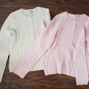 1 Womens Lands End Sweater- White (pink sold)